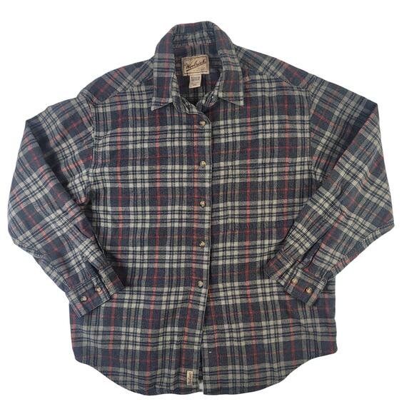Woolrich Plaid Button Front 100% Cotton Women's Shirt SZ M - Picture 1 of 6